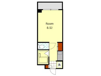 クリア上野毛通(1K/1階)の間取り写真