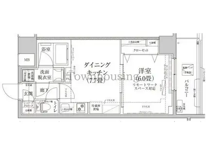 ルフレプレミアム押上イースト(1DK/5階)の間取り写真