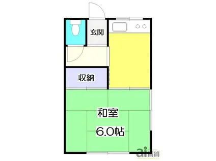 静荘(1K/2階)の間取り写真