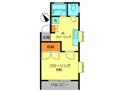 コーポアニュー(1K/2階)の間取り写真