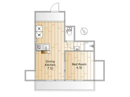 ドルチェやの(1DK/2階)の間取り写真