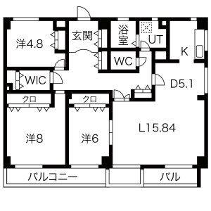 プロクシー貴船(3LDK/2階)の間取り写真