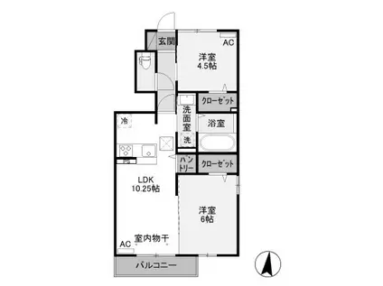 ＪＲ信越本線 北高崎駅 徒歩16分 2階建 築6年(2LDK/1階)の間取り写真