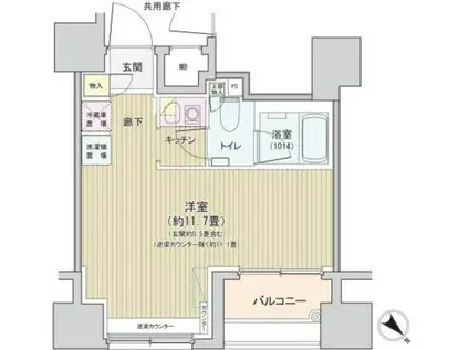 アネーロ銀座(1K/3階)の間取り写真