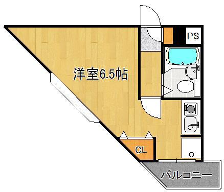 WAGAYA門戸厄神(ワンルーム/3階)の間取り写真