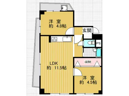 サンクレバー王子(2LDK/4階)の間取り写真