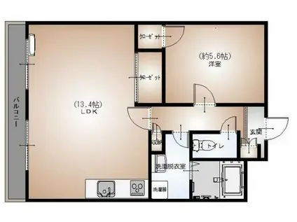 CELESTIAL NIHAMA(1LDK/6階)の間取り写真