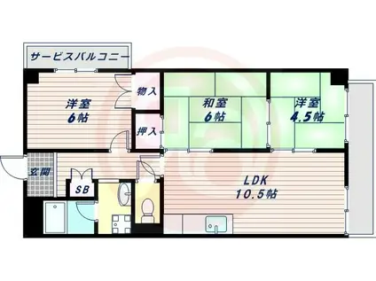 エクセルドメイン南田辺(2LDK/1階)の間取り写真