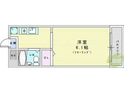 ラパンジール塚本(1K/3階)の間取り写真