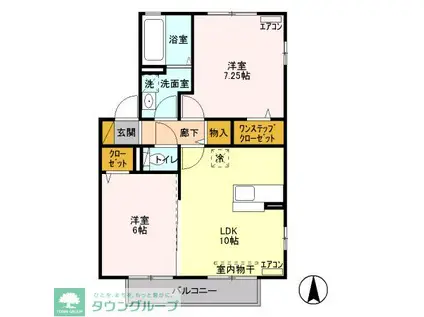 パークシャトー(2LDK/2階)の間取り写真