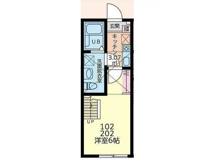 WITH PETS南万騎が原(1K/2階)の間取り写真