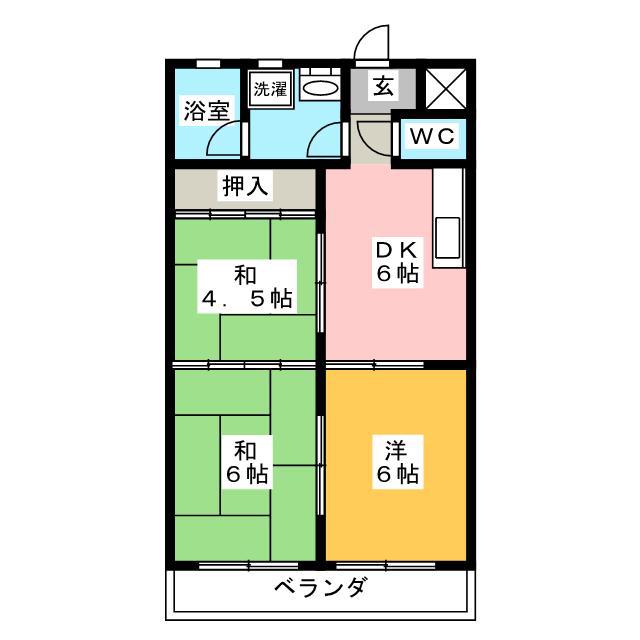 FIFTH AVE(3DK/2階)の間取り写真