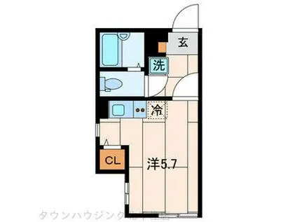 イクシオ トウカイ(ワンルーム/1階)の間取り写真