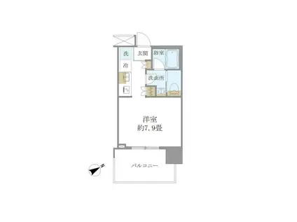 BRILLIA TOWER 浜離宮(ワンルーム/14階)の間取り写真