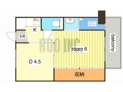 ビレッジハウス城東 4号棟(1DK/1階)の間取り写真