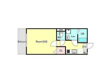 ジーメゾン鎌ケ谷セレスト(1K/3階)の間取り写真