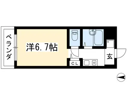 ゴールドクレスト(1K/4階)の間取り写真