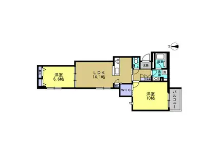 メゾン オルジュ(2LDK/4階)の間取り写真