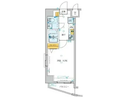 GENOVIA石神井台GREEN VEIL(1K/3階)の間取り写真