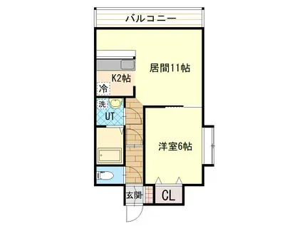 ノルテ3条通(1LDK/7階)の間取り写真