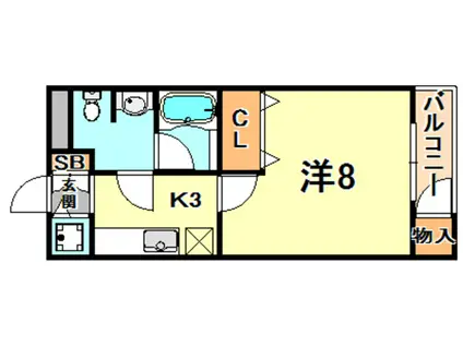 ジークレフ王子(1K/1階)の間取り写真