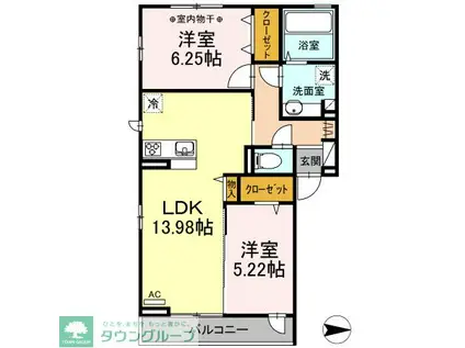 MARIO KIII B棟(2LDK/3階)の間取り写真