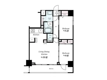 マキシヴ西日暮里アレグリアコート(2LDK/3階)の間取り写真