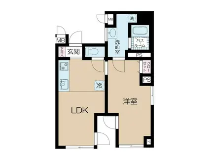 NKダカリ東新町(1LDK/2階)の間取り写真