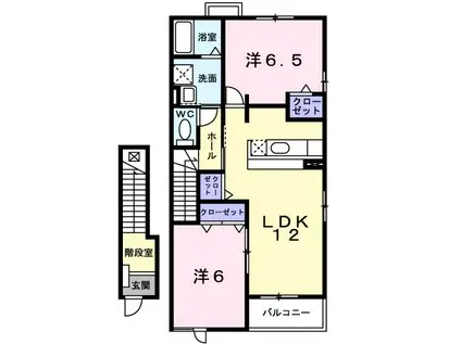 サン・パール I(2LDK/2階)の間取り写真