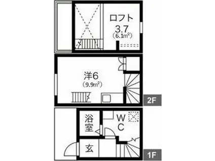 LUMINA港栄(1K/1階)の間取り写真