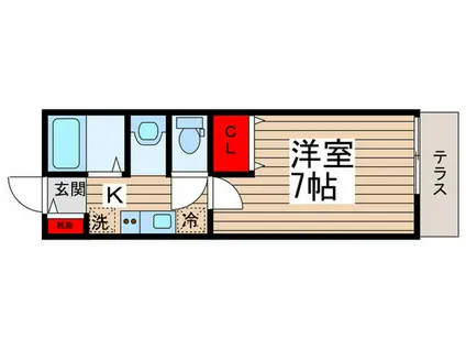 コモドみのり台(1K/1階)の間取り写真