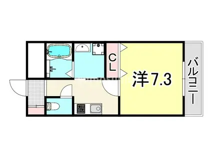 モレス・ヴィラ塚口(1K/2階)の間取り写真