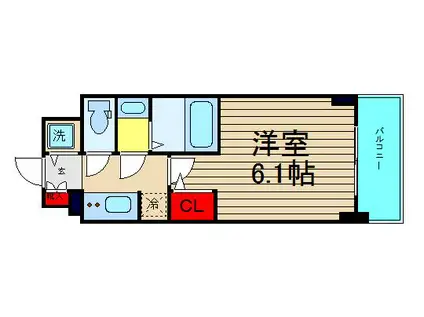 エスレジデンス南堀江(1K/2階)の間取り写真