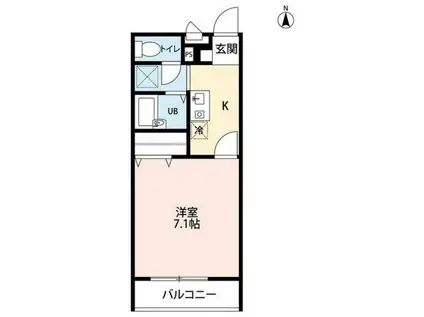 アムールかなめ(1K/2階)の間取り写真