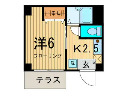 ユニヴェール(1K/1階)の間取り写真