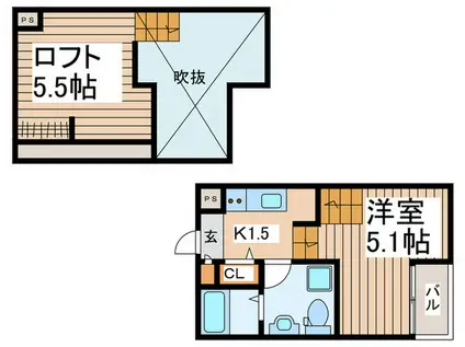 FORTUNATO(ワンルーム/2階)の間取り写真