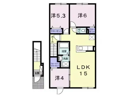 ベルソレイユII(3LDK/2階)の間取り写真