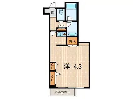 ルーア芦屋(ワンルーム/1階)の間取り写真