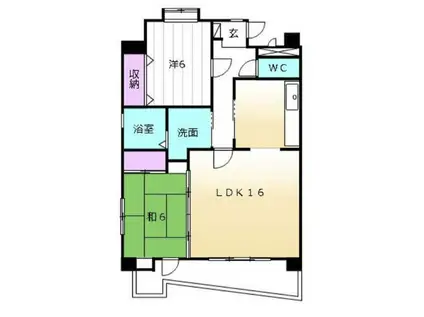 ファミリーワールド(2LDK/4階)の間取り写真