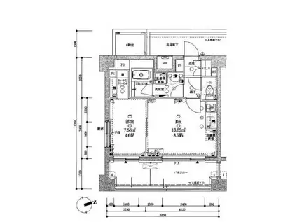 パークプリエ神楽坂(1DK/7階)の間取り写真