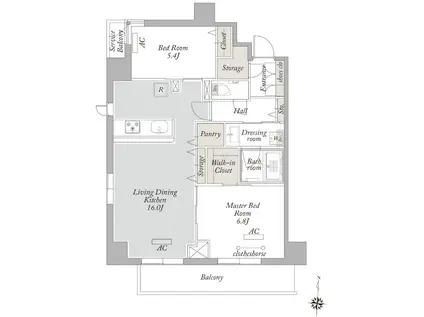 レフィシアコート東陽町(2LDK/7階)の間取り写真