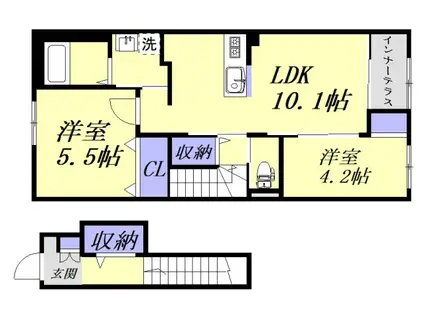 CAMALLIA(2LDK/2階)の間取り写真