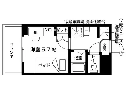 ロータス西千葉(1K/2階)の間取り写真