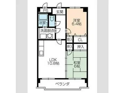 サンヴィレッテ(2LDK/2階)の間取り写真