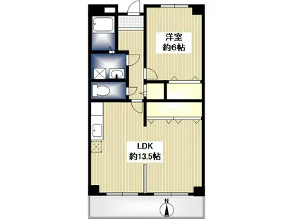 ラヴェール東洋(1LDK/4階)の間取り写真