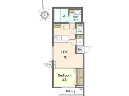 KIRARA NAGAMACHI(1LDK/3階)の間取り写真