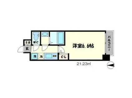 SERENITE谷四(1K/4階)の間取り写真