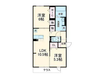 フォレスト フィールドII(2LDK/3階)の間取り写真