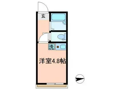 エスポワール北綾瀬(ワンルーム/2階)の間取り写真