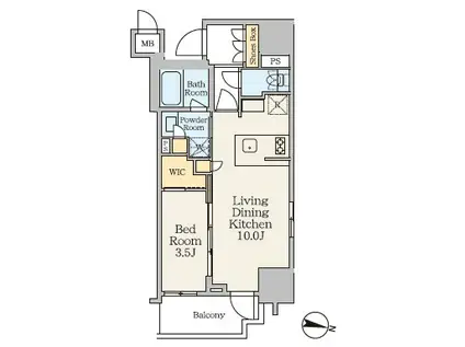 クレストコート池上(1LDK/9階)の間取り写真